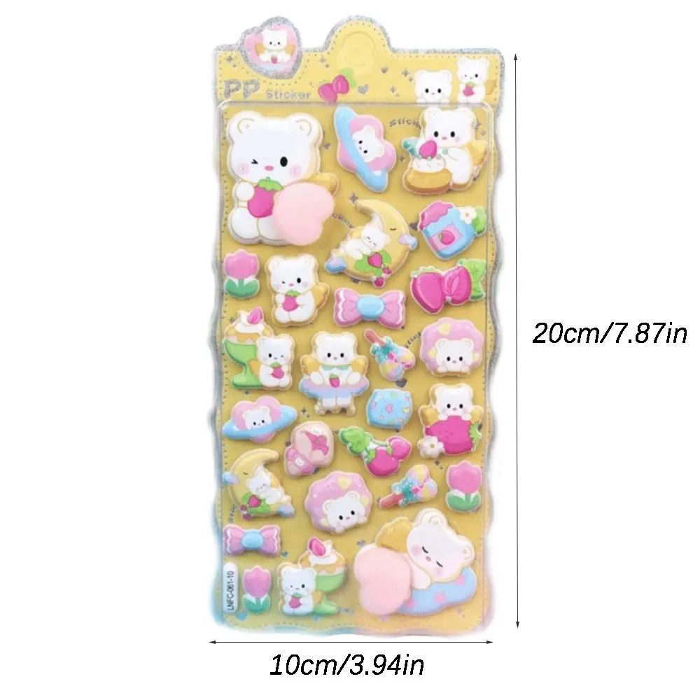 لطيف أرنب 3D منتفخ ملصق كابيبارا الكولاج صنع الكرتون ملصق DIY ديكور الإغاثة ملصق مجلة DIY #6