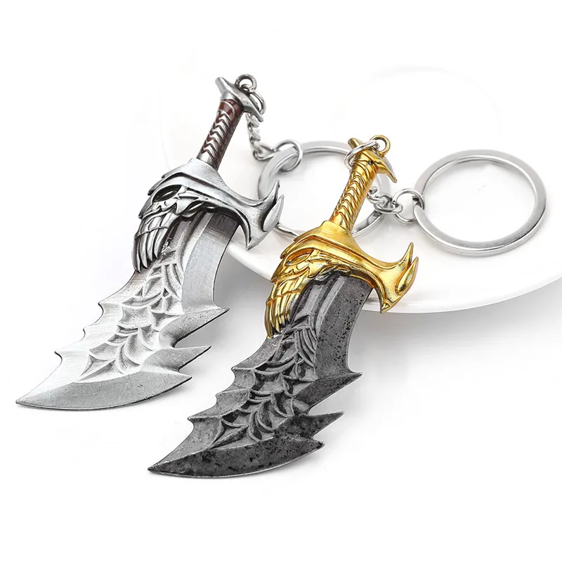 Neue in God of War 4 Kratos Schwert Keychain Anhänger Keyring Schmuck Männer und Frauen Auto Schlüssel Kette Zubehör