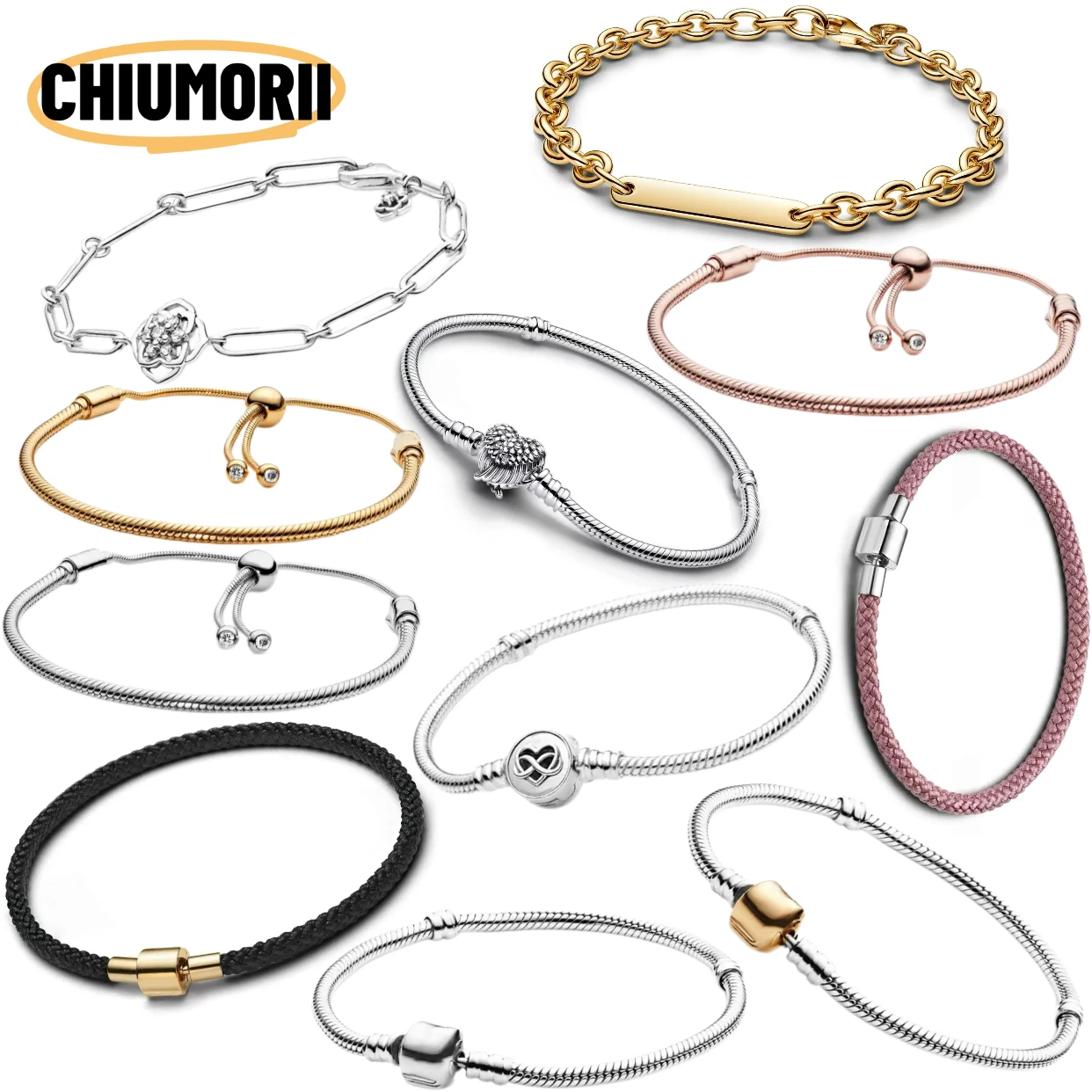 Bracelet en corde avec perles rondes, réglable, en argent pur s925, chaîne serpent classique, accessoires DIY, bijoux pour femmes, cadeau