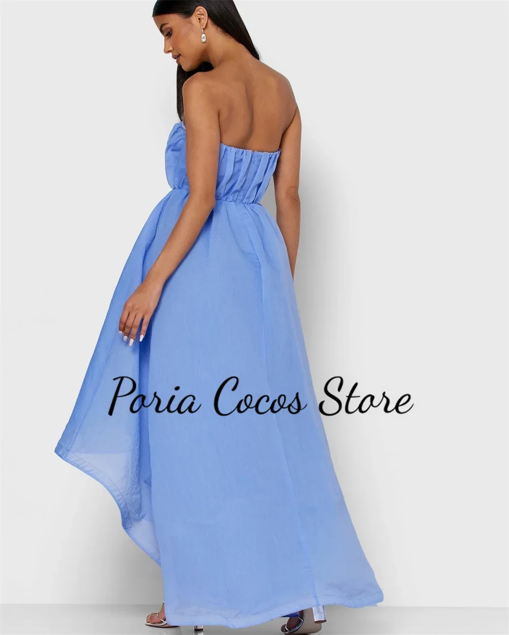 Customized Simple Prom Gown Women Backless Elegant Solid Color Strapless Modern Birthday Party Dresses فساتين للحفلات الراقصة