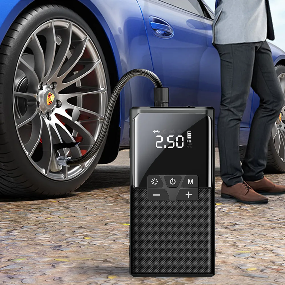 Car Jump Starter with Air Compressor,Powerful All-in-One Emergency Battery Booster & Portable Tire Inflator for Cars Motorcycles