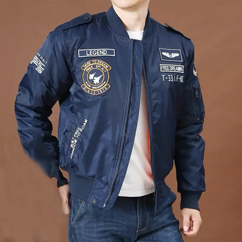 Pilot Trendy Brand European and American Jacket Men's Embroidered Baseball Suit Spring and Autumn Badge Pattern Casual Jacket