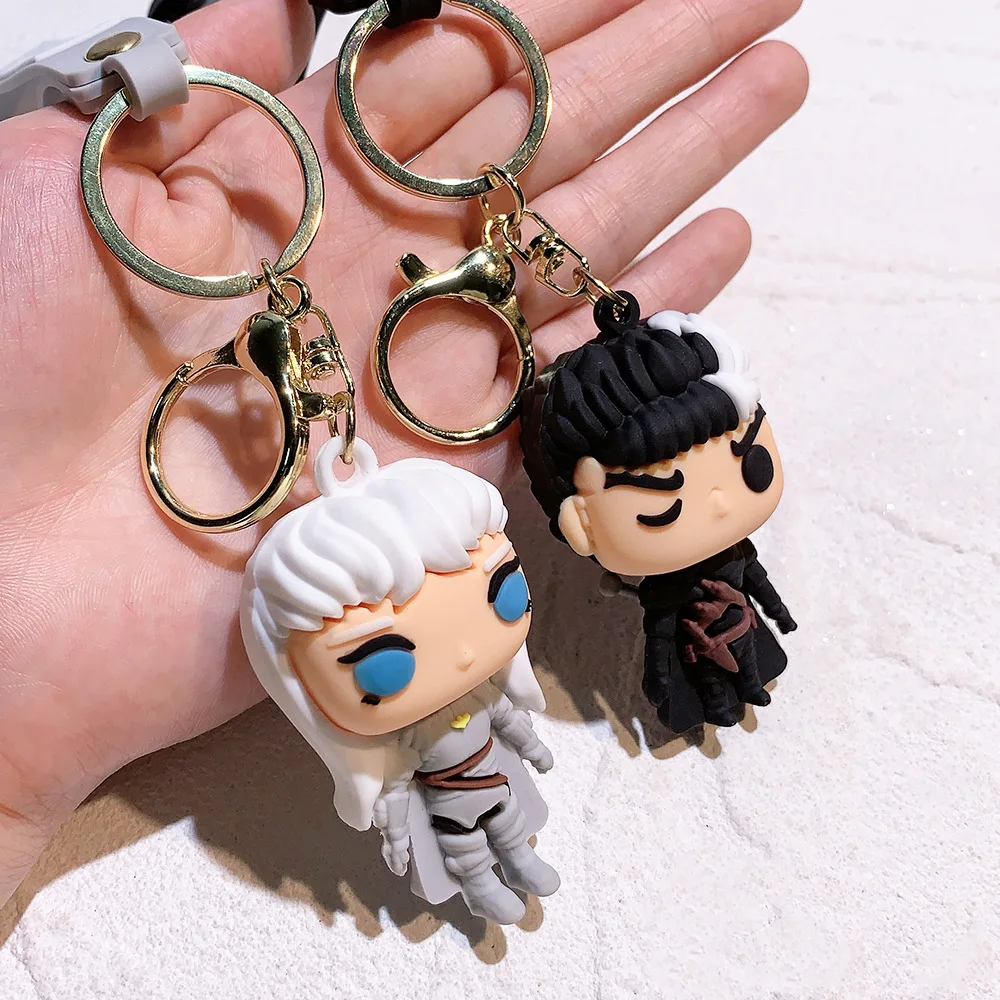 Llavero Clásico de Anime Berserk, Figura de Acción de Guts y Griffith, Colgante para Mochila, Modelo 3D, Mini Estatua, Artículos para Fiestas, Regalos, Juguetes