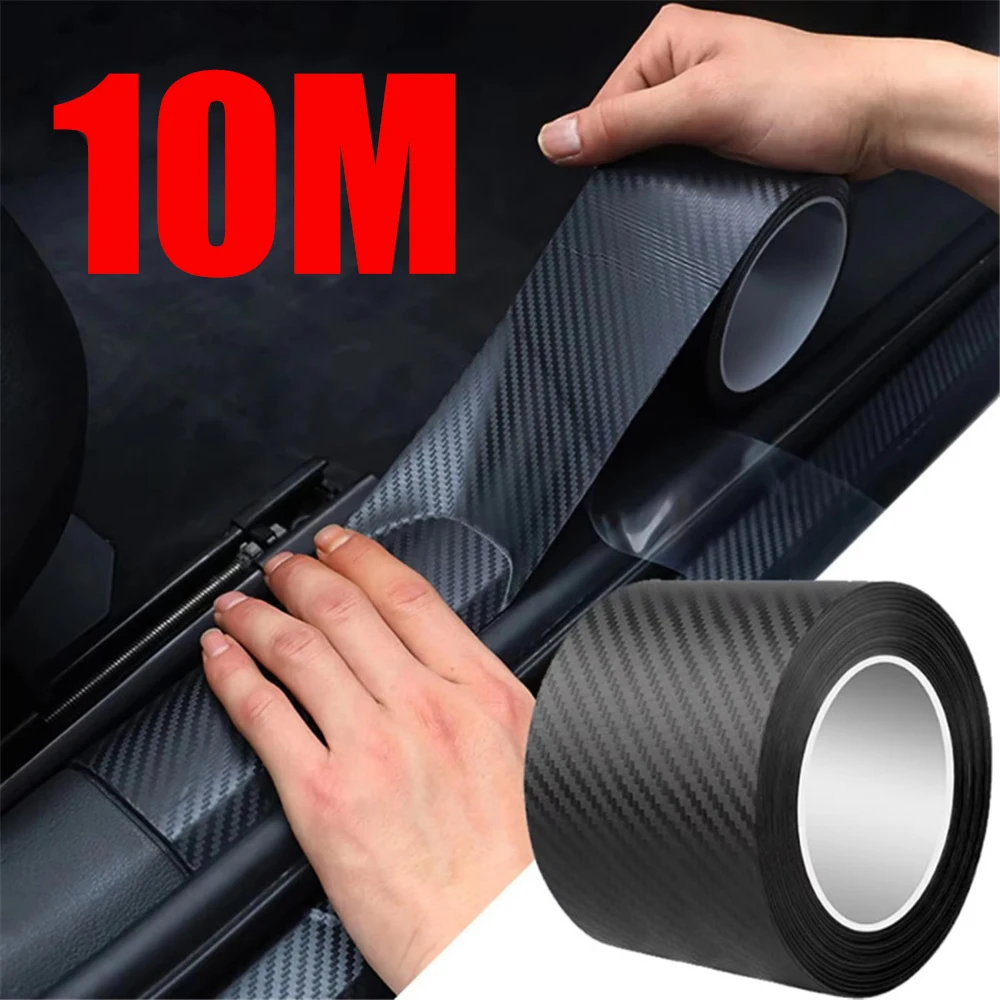 1-10m Sports Carbon Fiber Car Tape Sticker Door Mirror Paste Protector Strip Cool DIY Protection Film Waterproof Adhesive Easy