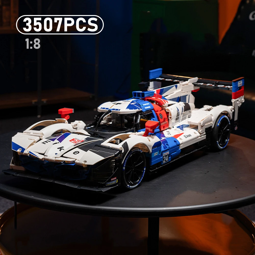 Tecnologia meccanica Auto da corsa Modello di blocchi Modello ad alta difficoltà Assemblaggio per adulti Veicolo di ingegneria Giocattolo per esposizione regalo