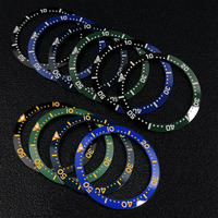 MOD 33.7mm*27.5mm Green Luminous Beads Flat Ceramic Bezel Insert For Seiko SKX013 SKX015 Men's Mechanical Diving Watch