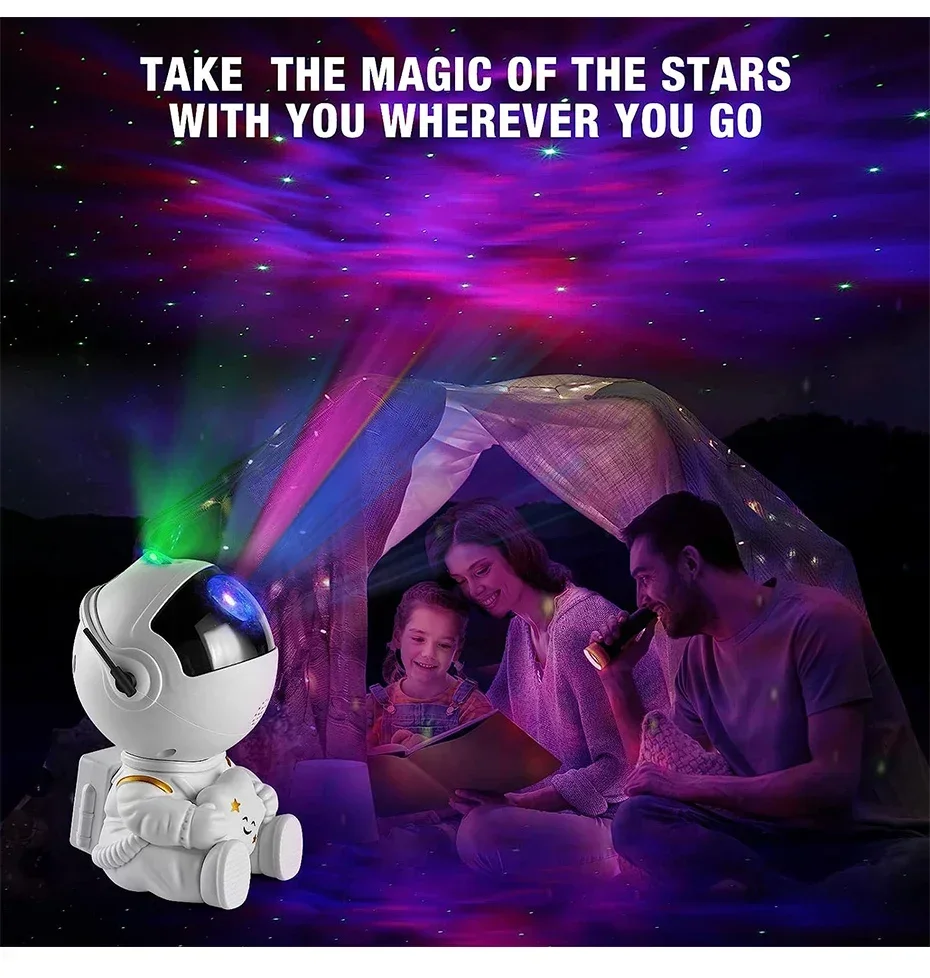 Imagem -05 - Led Night Light Galaxy Star Projetor Projetores de Astronauta do Céu Estrelado Lâmpada para Decoração de Quarto Presentes Decorativos para Crianças