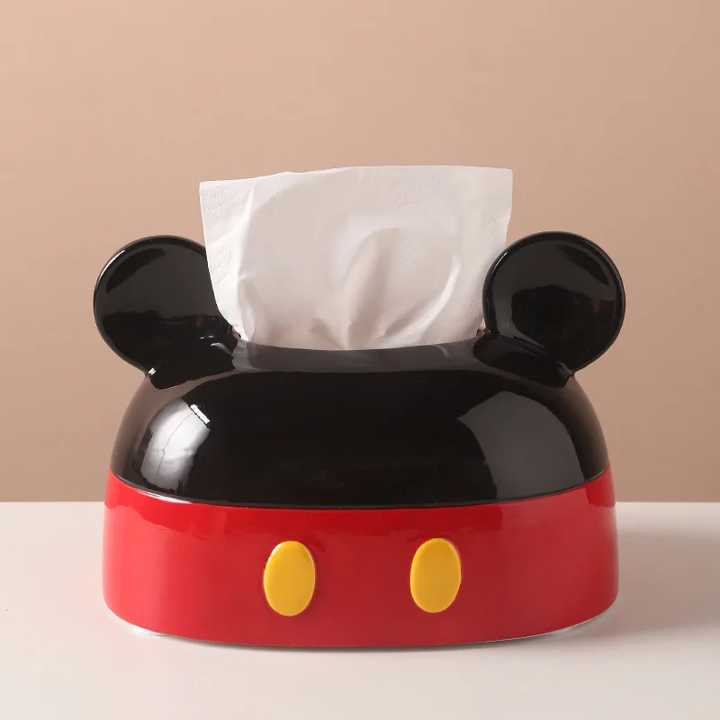 Disney Mickey Creative Kitchen Napkin Storage Box Anime Paper Container Toilet Paper Holder Tissue Box Fashion Desktop Ornament