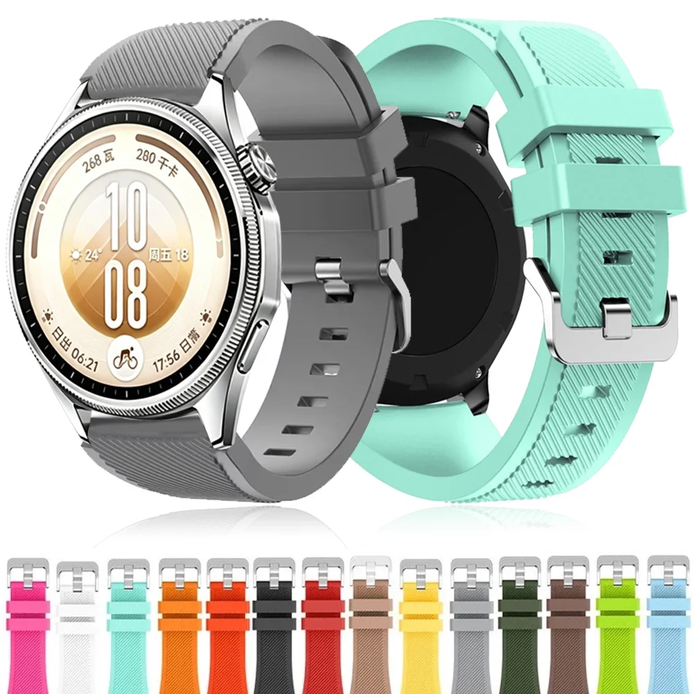 22mm Sport Silicone Strap For Huawei Watch GT7 Pro GT7/6/5/4 46mm Adjustable Watchband For Amazfit Balance 3/Active Max/Bip Max