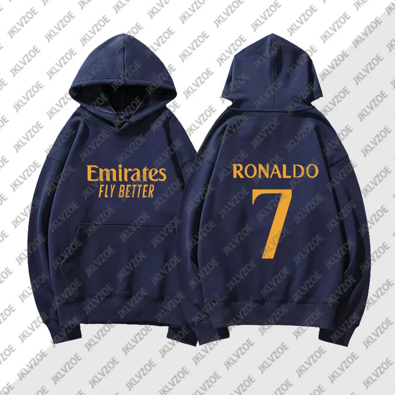 Autumn WInter Men's Clothing Sweatshirt Fashion Ronaldo 7 Long Sleeved Cotton Hoodie Men Women Streetwear Fashion Hooded