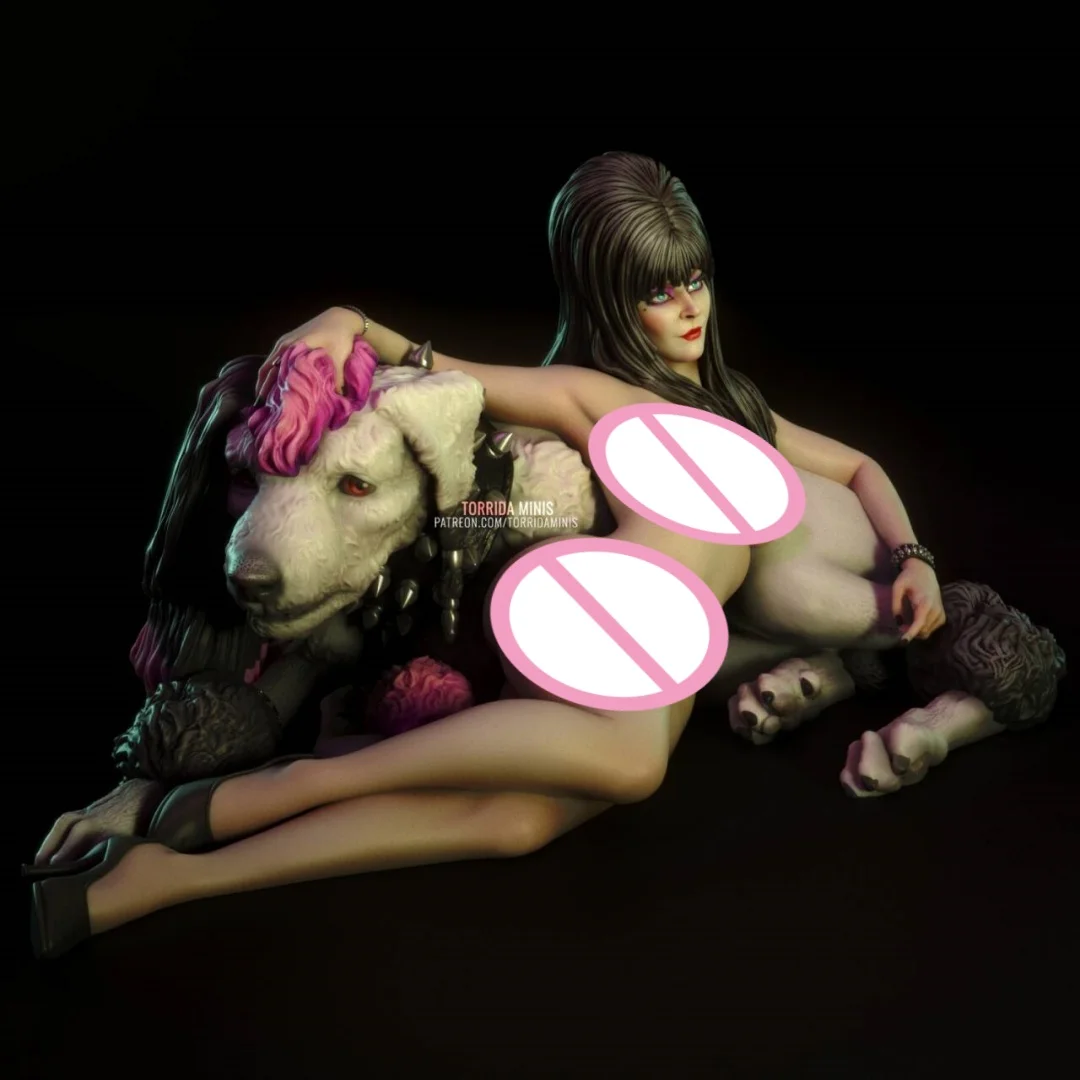 1/24 스케일 레진 피규어 섹시한 귀족 여성 개 위에 누워있는 상태 NSFW 두 가지 버전 조립 모델 키트 미조립 및 미도색 3D 장난감