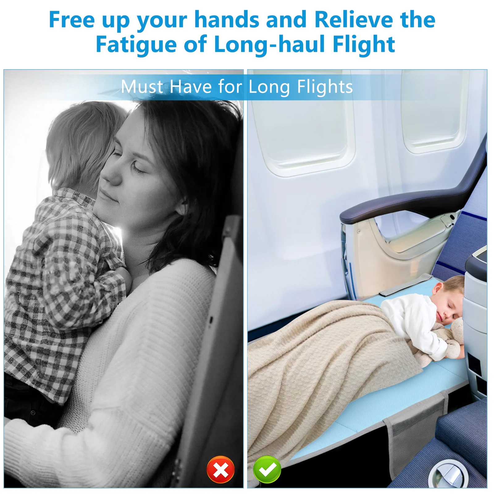 الأطفال مقعد موسع طائرة عالية الكثافة أكسفورد القماش قابل للتعديل سرير طفل مسند القدمين السفر الأساسية المحمولة خفيفة الوزن