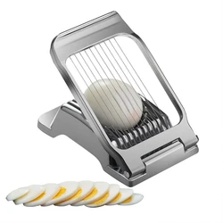 Egg Slicer Chopper Aluminium Alloy Egg Cutter Household Multi-function Slicer, Peeled Egg Divider Kitchen Gadget Segmentation