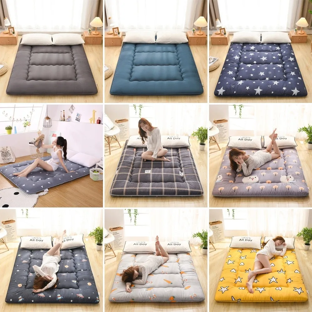 

Thickened Japanese Tatami Mattress Soft & Fluffy Breathable Mattress Protector Cover Foldable Stereoscopic Structure Floor Mat
