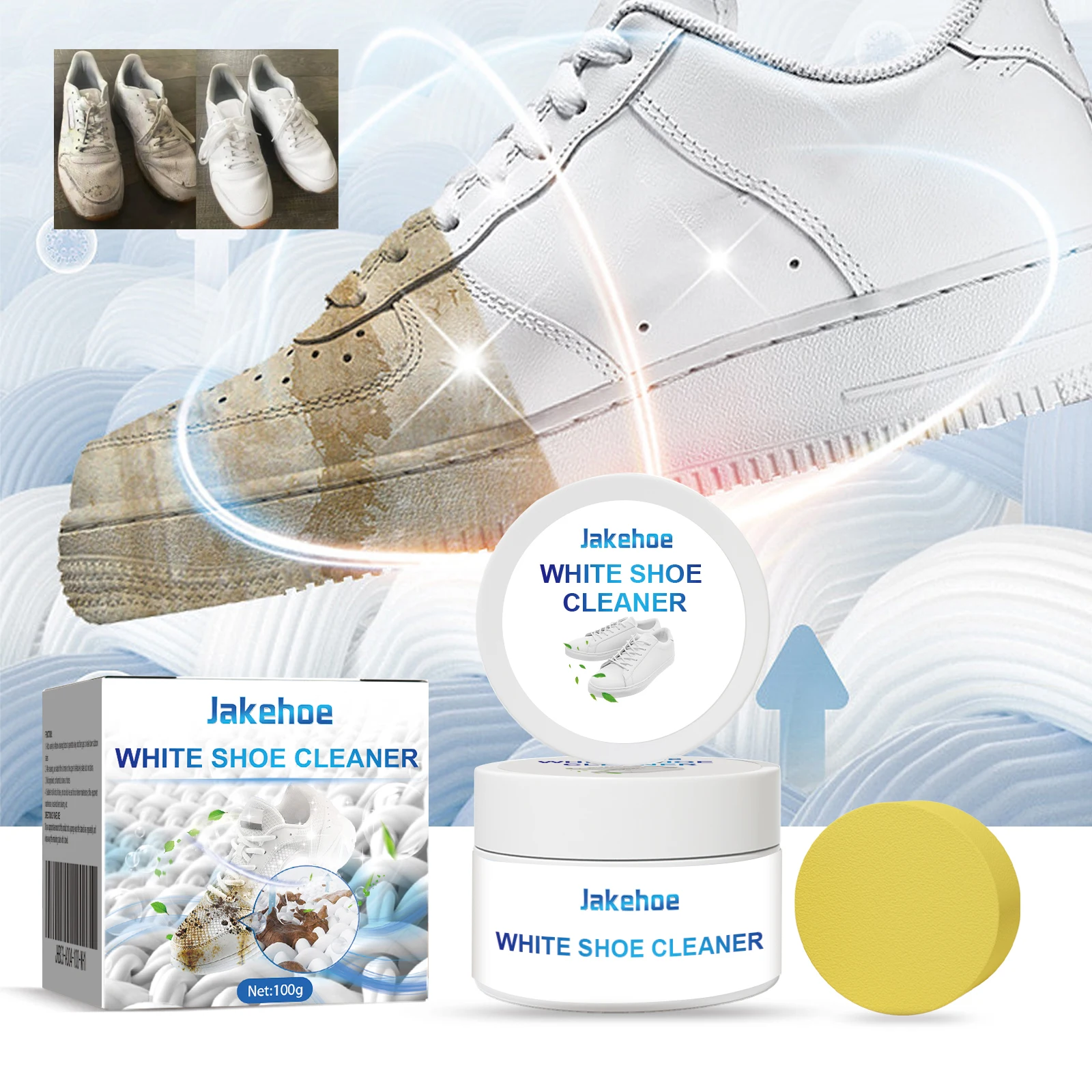 Multi-Functional White Shoe Cleaner Stain Removal Whitening & Daily Cleaning Solution For Sneakers&White Shoes Removes Yellowing
