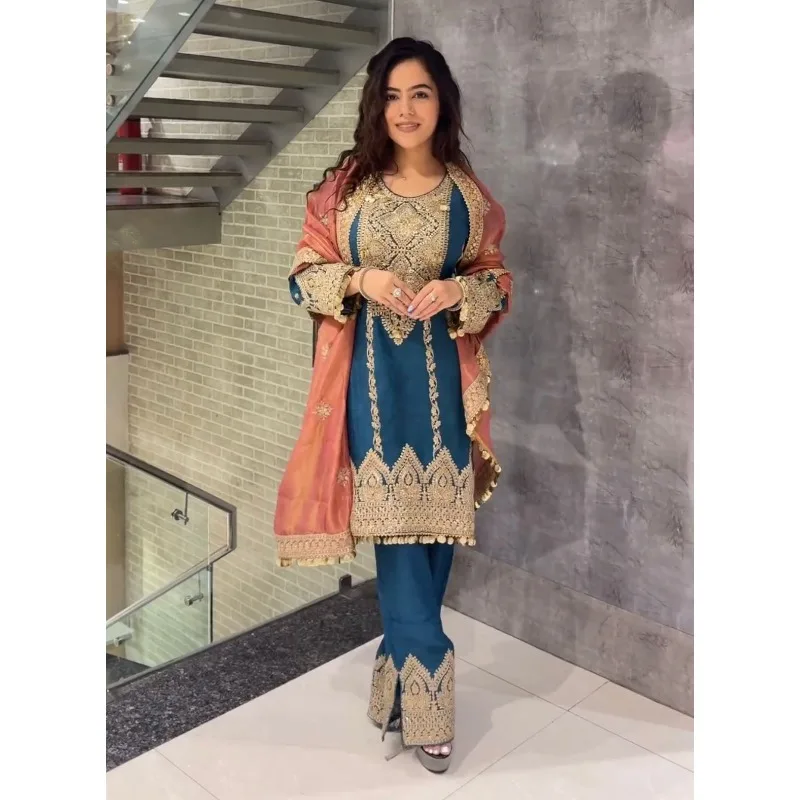 Salwar Kameez 파키스탄 인도 웨딩 파티 원피스, 폴라로이드 세트 샐러드 