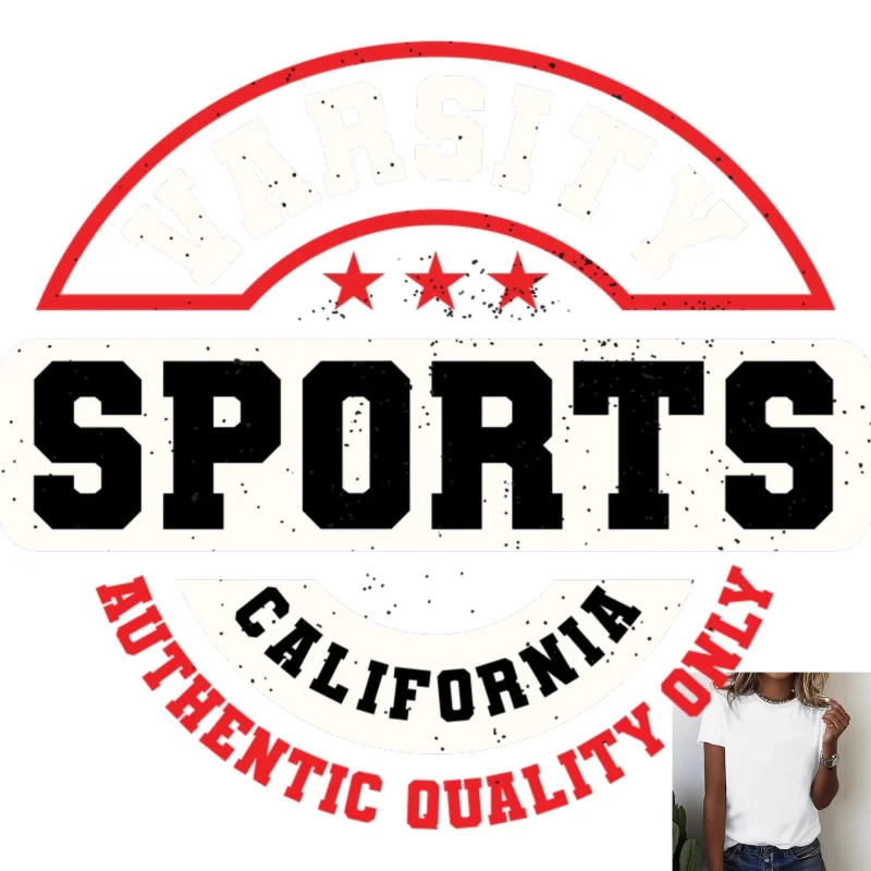 Vintage American Sports Style WARSITY SPORTS Heat Transfer White Ink Iron - on Patch, Suitable for T - Shirts/Canvas Bags,