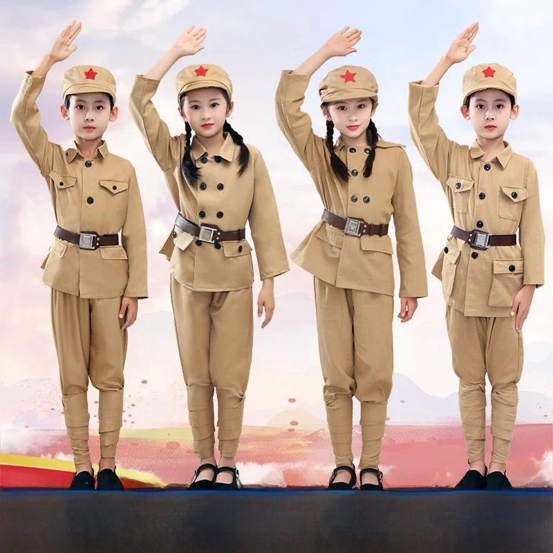 

Детский костюм для выступлений в стиле корейской войны, хлопково-льняной комплект для девочек, ансамбль Long Jin Lake