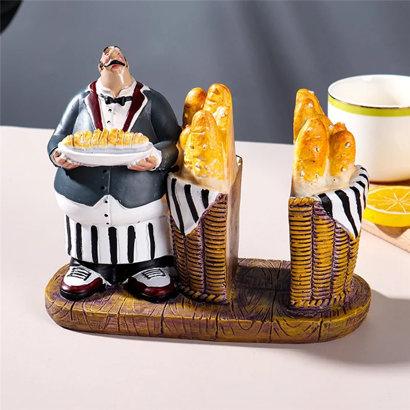 

EMECE-Chef Figurine Napkin Holder Cute Italian Chef Kitchen Bar Decorative Paper Towel Holder