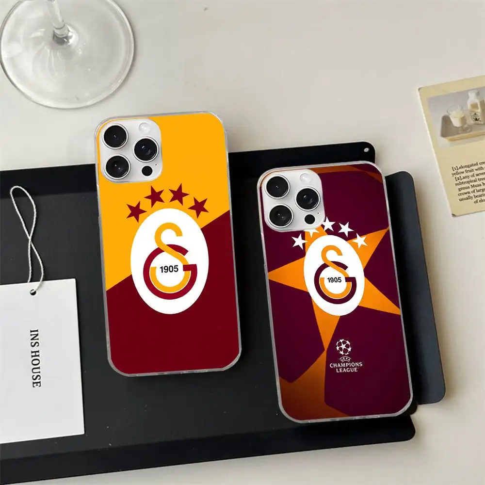

G-Galatasaray-C-Club Phone Case For iPhone 17 16 15 14 13 12 11 Pro Plus Max Luxury Laser Silver Gradient Silicone Cover