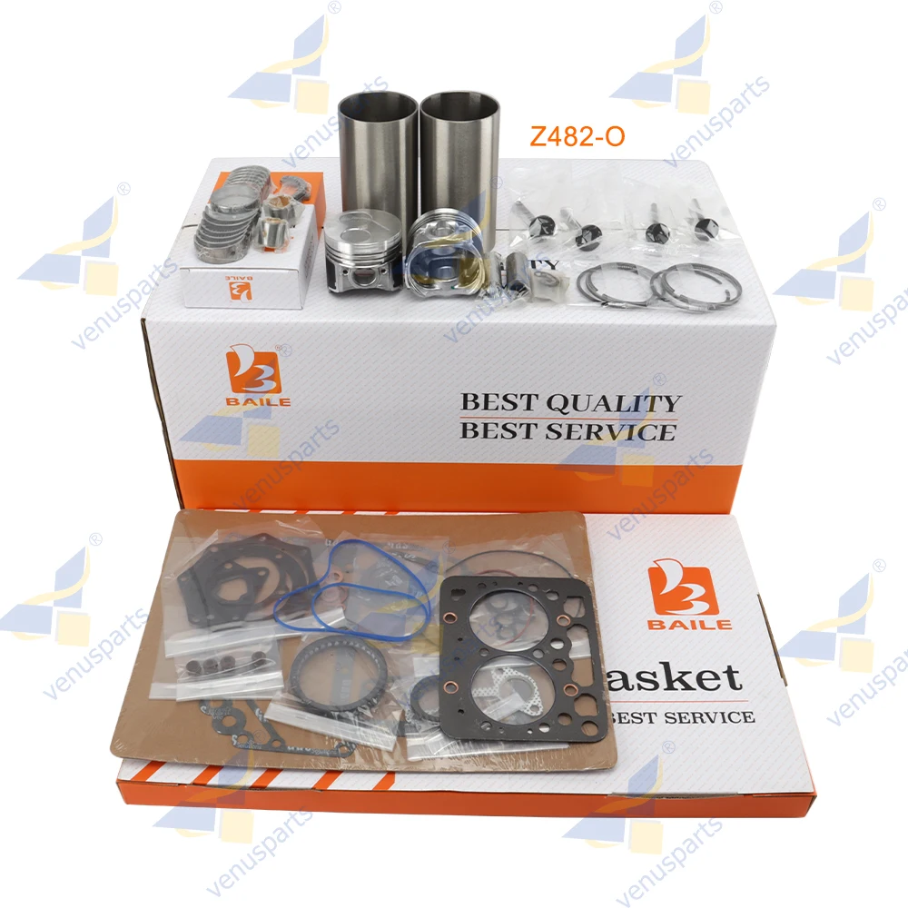 For Kubota Z482 Z482-O Overhaul Rebuild Kit Piston Ring Cylinder Liner Full Gasket Set Engine Parts 16851-21114 67*1.5HK+1.5+3mm