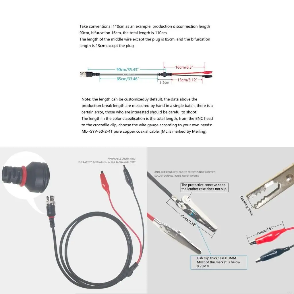 G92C Upgraded Oscilloscope Probe BNC Oscilloscope Measuring Leads Stable & Accurate Measurement Results for Maintenance