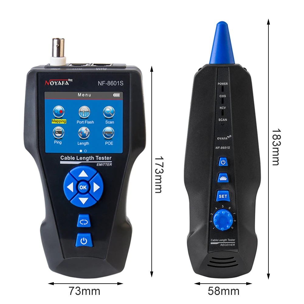 Imagem -05 - Multifunções Tdr Enthernet Cabo Tester Rede Cabo Tracker Rj45 Rj11 Bnc Cat5 Cat6 6e Cat7 Lan Test Ping Noyafa-nf8601s