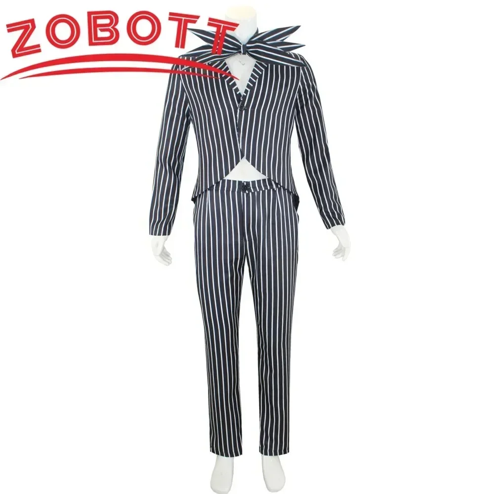 Jack Skellington Cosplay Costume Mask for Adult The Nightmare Before Christmas Jack Uniform Clothes Mask Suit Halloween Costumes