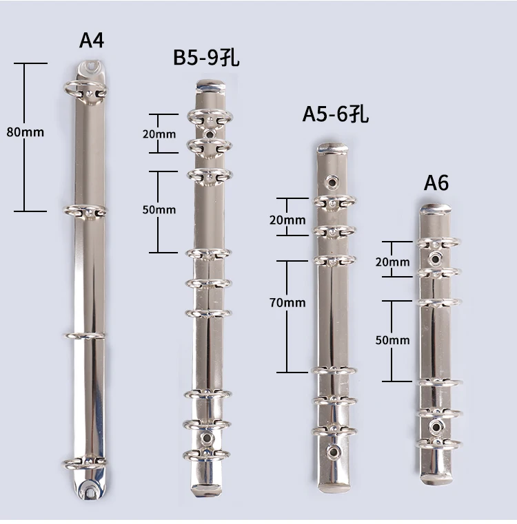 3 Teile/lose Silber Schwarz A4 4 Ring 20 25 30 38 50 MM B5 26 A5 20 Löcher Clips