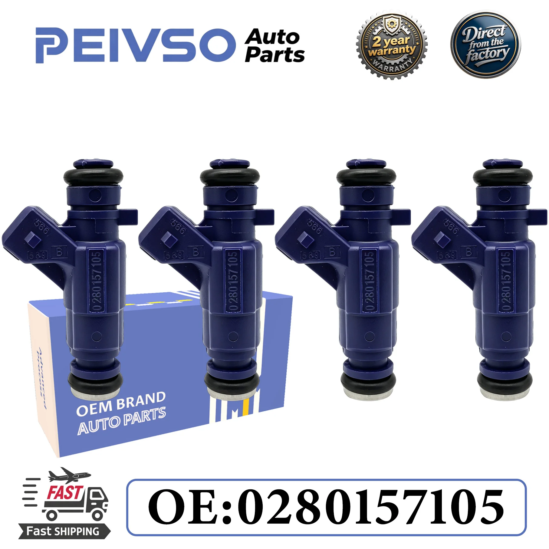 PEIVSO 4x 0280157105 Fuel Injectors for Chevrolet Aveo Sail Prisma Agile Cobalt Montana Flex Corsa 1.2L 1.4L 2011-2016 94702523