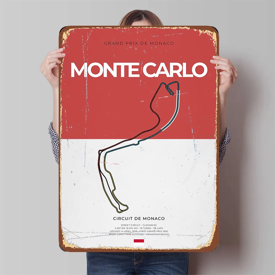 monaco-monte-carlo-f1-circuito-cartaz-de-metal-classico-pista-arte-decoracao-tema-corrida-decoracao-parede-casa