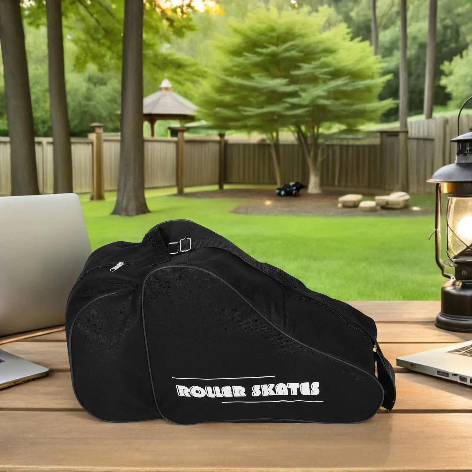 2Pcs Inline Skates Carry Bag Thickened Single Shoulder Organizer for Ice Skates Roller Shoes Accessories Black