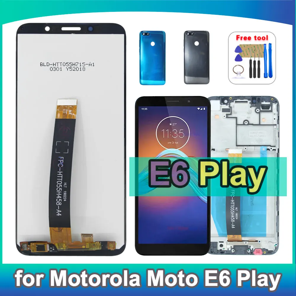 for Motorola Moto E6 Play LCD Display Touch Screen Digiziter Assembly for Moto E6 Play Phone LCD Replacement XT2029