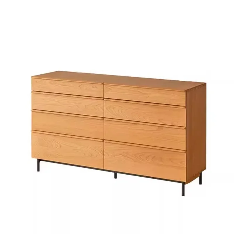 Solid wood bedroom locker simple living room Japanese multi-functional wall storage