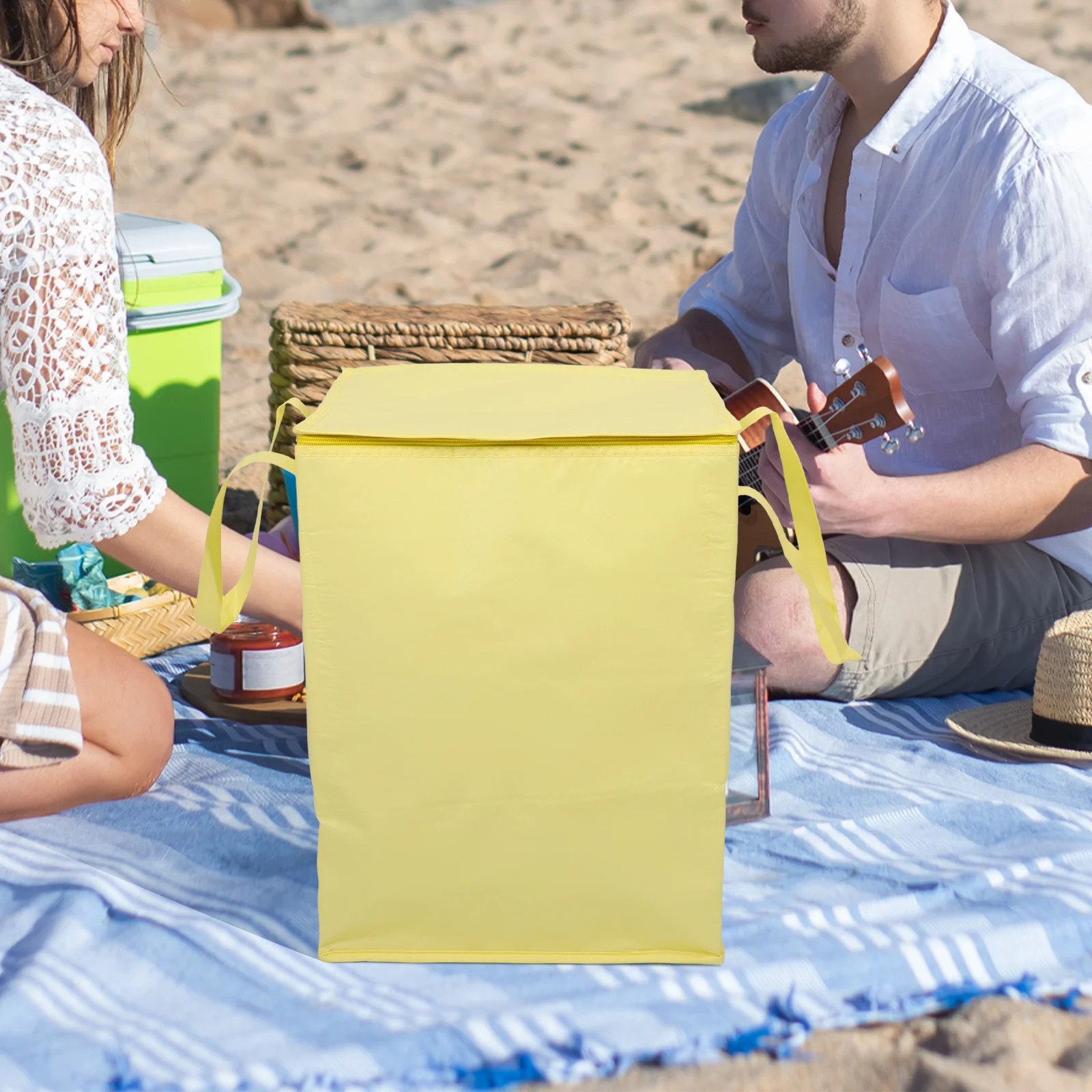 حامل كعكة معزول مع تصميم حقيبة حرارية ومقابض شديدة التحمل وسحاب للإغلاق لحفلات النزهة ونقل الطعام الجامبو #5