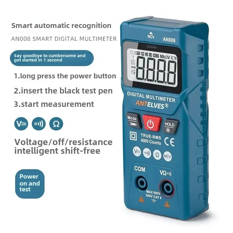 Intelligent Auto Range Digital Multimeter, High Precision No Gear Shift DMM, Digital Display Electric Household & Electricians