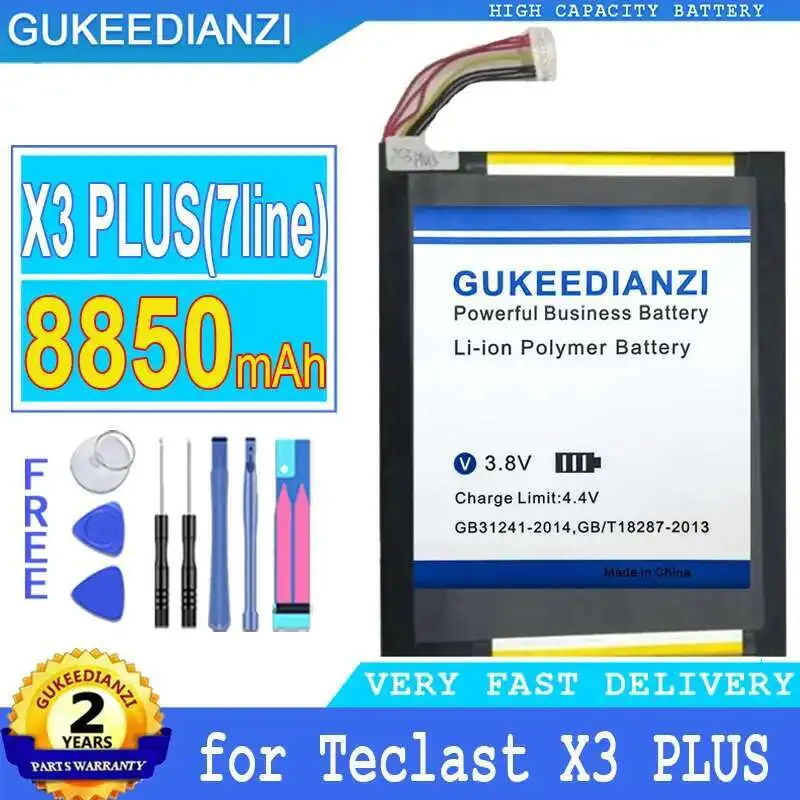 

Tablet Battery High Compatibility 8850Mah Capacity For Teclast X3 Plus X3PLUS 7 Wire 7Line
