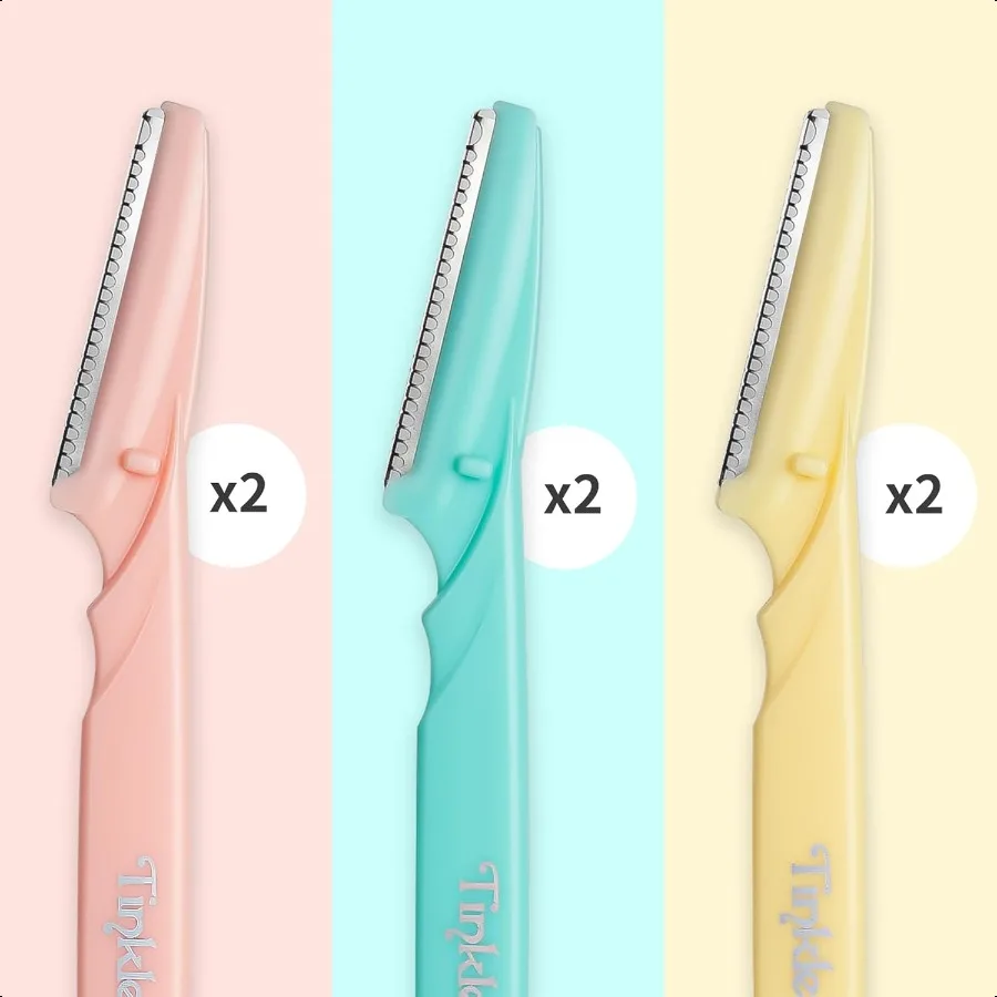 Tinkle Dermaplaning Tool 6 razors Dermaplane Eyebrow Razor Facial Razor Face Razor Peach Fuzz Remover Exfoliating Face With Sta