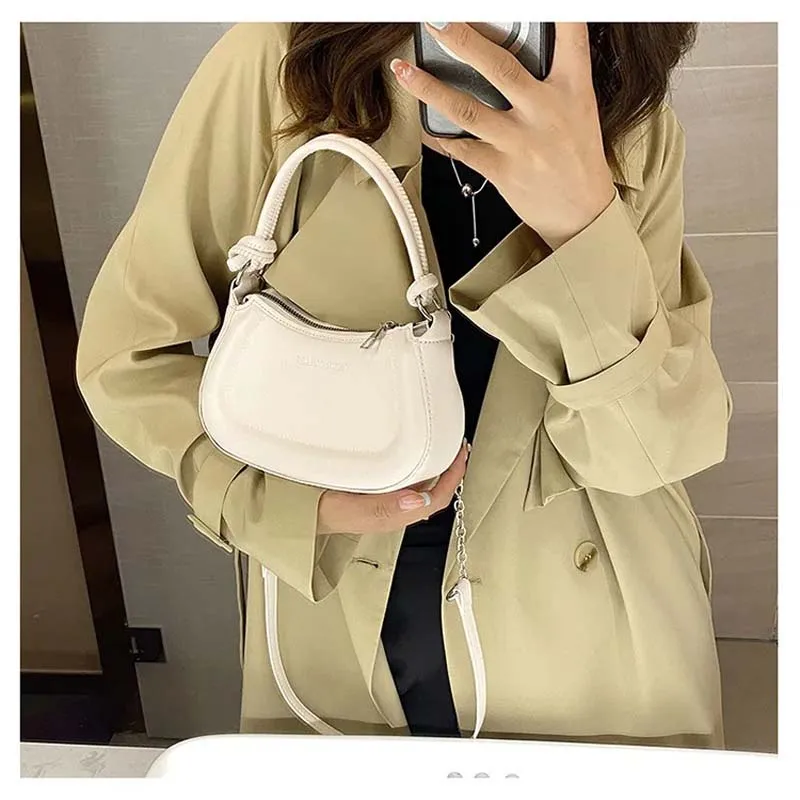 Spring Summer New Fashion PU Leather Women\'s One Shoulder Underarm Bag Simple and Fashionable Crossbody Small Square Bag