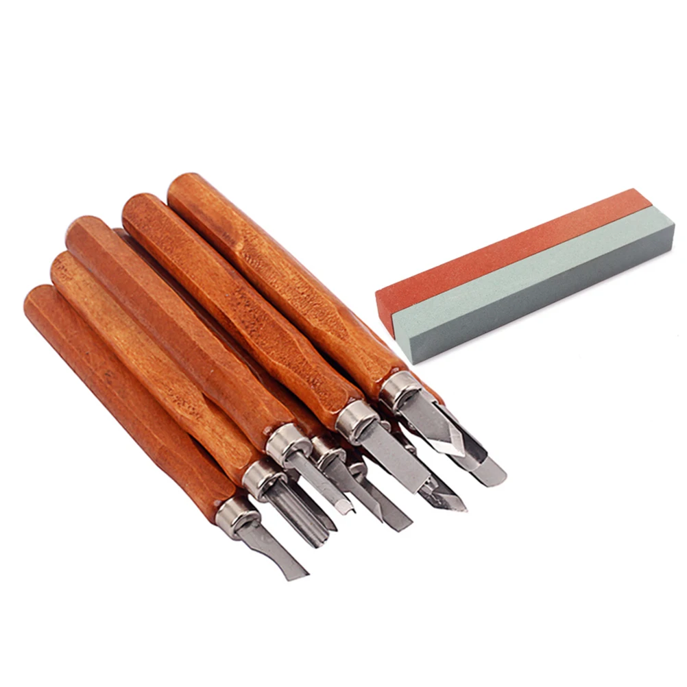

12 Pcs Guitar Tools Polish Repairing Sharp Wooden Handle Brown Accessories Work High Quality Carbon Steel Durable Professional