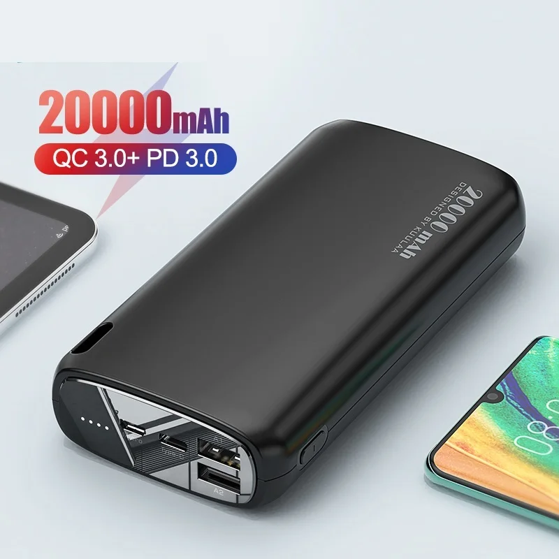 AAA+ Power Bank 20000mAh Portable Charging Poverbank Mobile Phone External Battery Charger Powerbank 20000 mAh for Xiaomi Mi