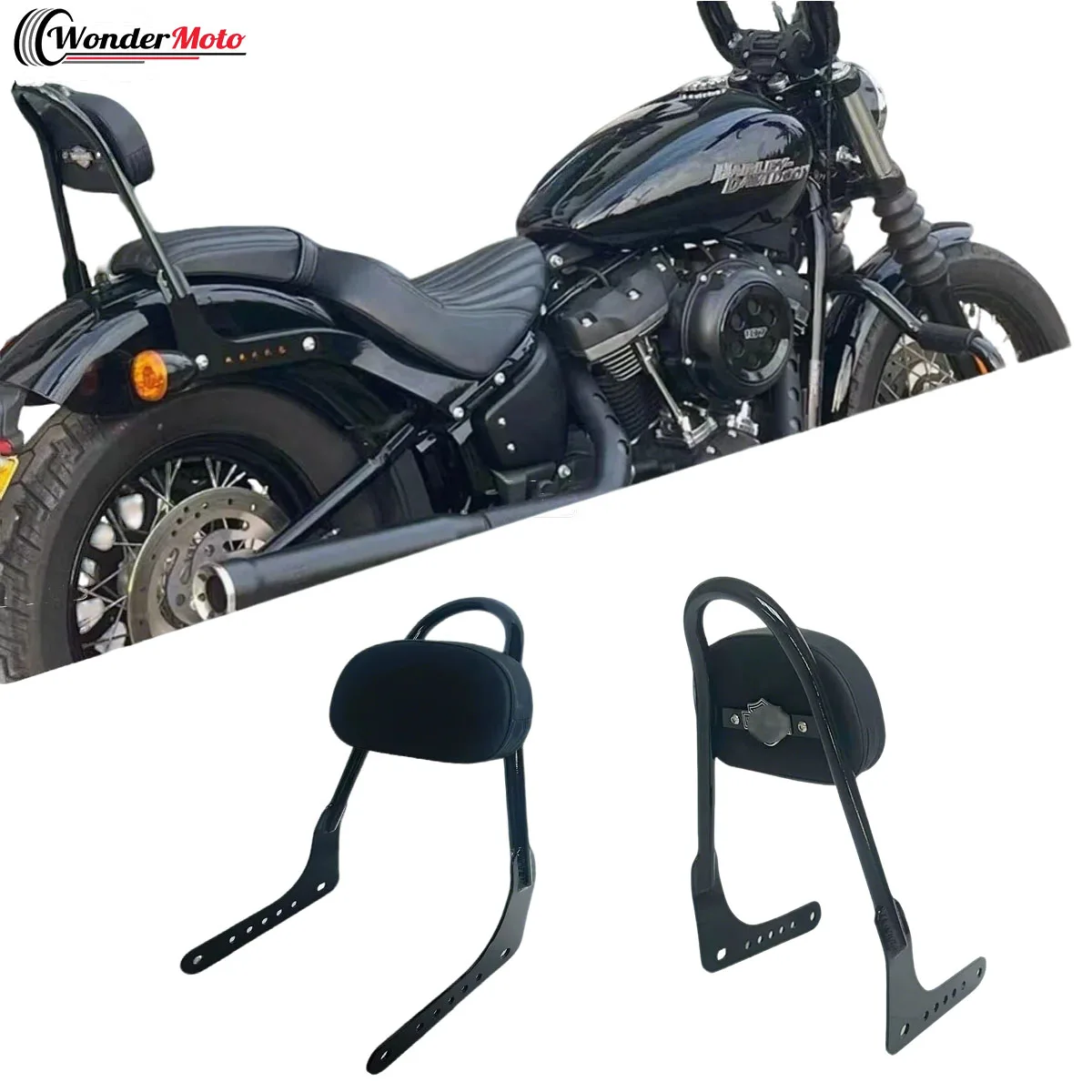 

For Harley Softail Street Bob Heritage Low Rider 2018-2026 Motorcycle Rear Passenger Backrest Sissy Bar Pad