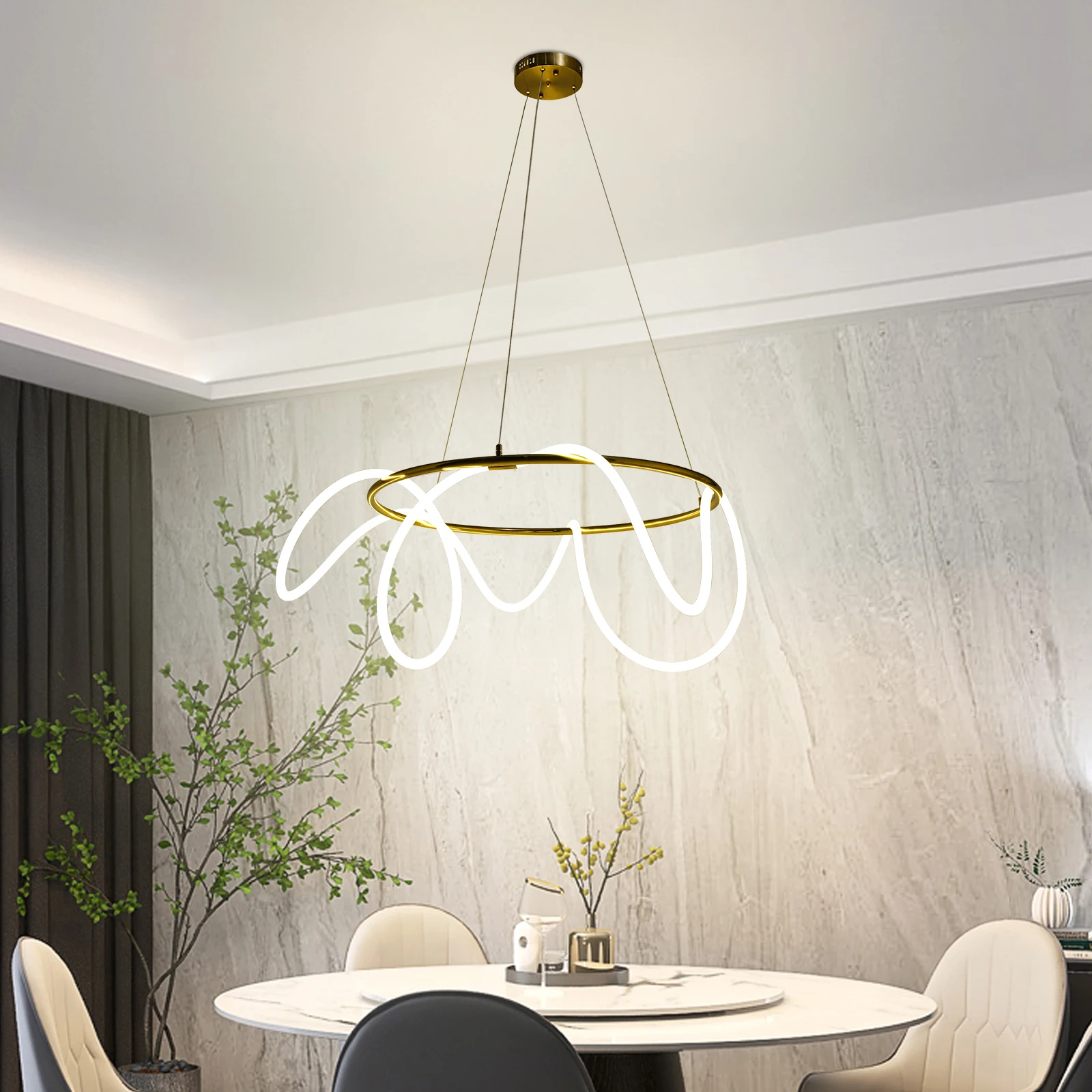 85-265V 120W Ceiling-mounted Light,LED Strip  Pendant Light with Adjustable Height, Modern LED Pendant Light for a living room, bedroom, kitchen, dining room, reading room