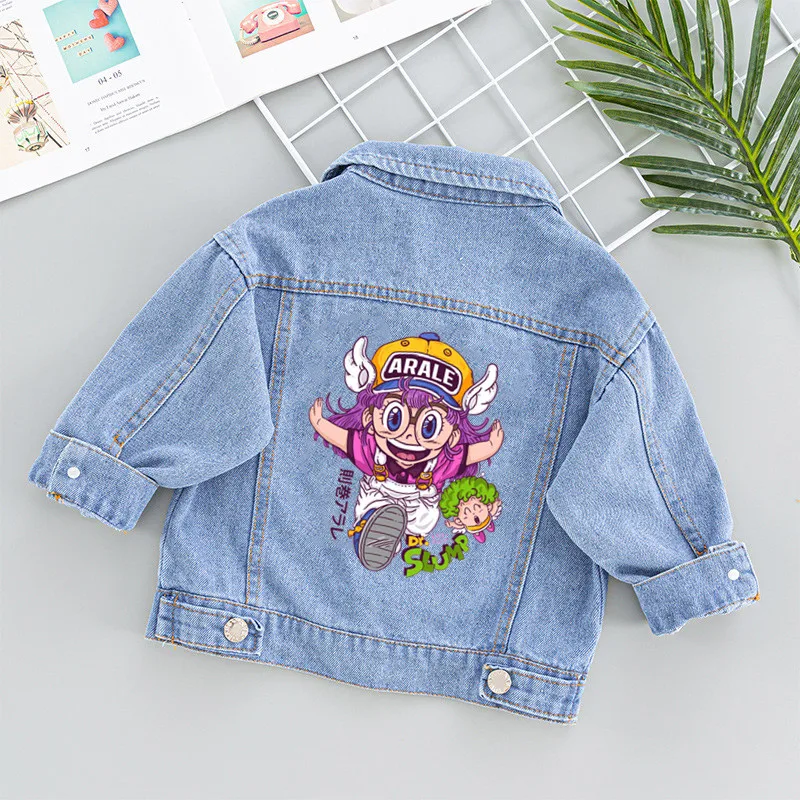 Anime Arale Dr Slump Toppe carine per vestiti Trasferimento di calore Adesivi per magliette fai da te Termoadesivi per giacche per bambini Borsa