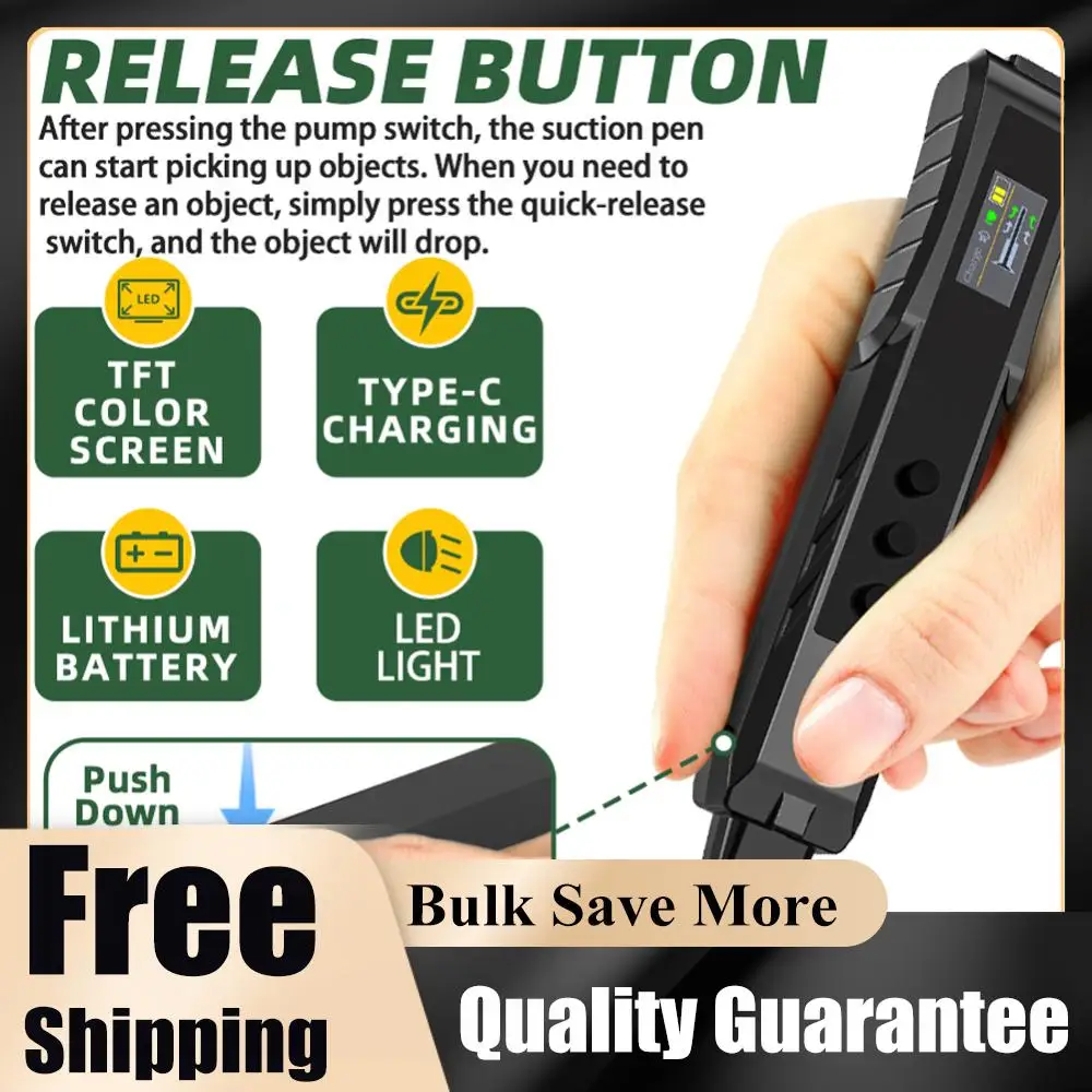 

Electric Vacuum Chuck Suction Pen Anti Static Rechargeable Vacuum Pickup Tool for IC Component Placement and SMD Chip Rework