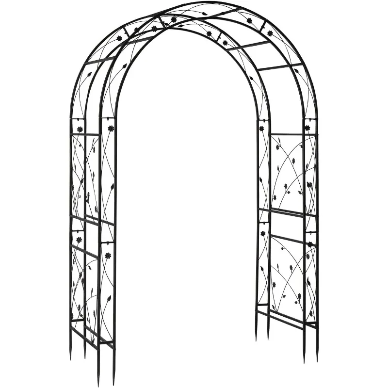 

VINGLI Garden Arbor, Arch for Wedding Ceremony Party, Christmas Garden Decor Steel Garden Trellis for Plant Climbing