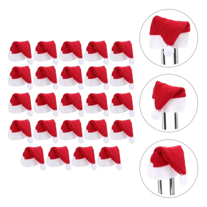 24 pezzi lecca-lecca cappello di Natale piccolo mini caramelle cappelli di Babbo Natale accessori per feste decorazioni natalizie 2023 lecca-lecca cappelli di Babbo Natale