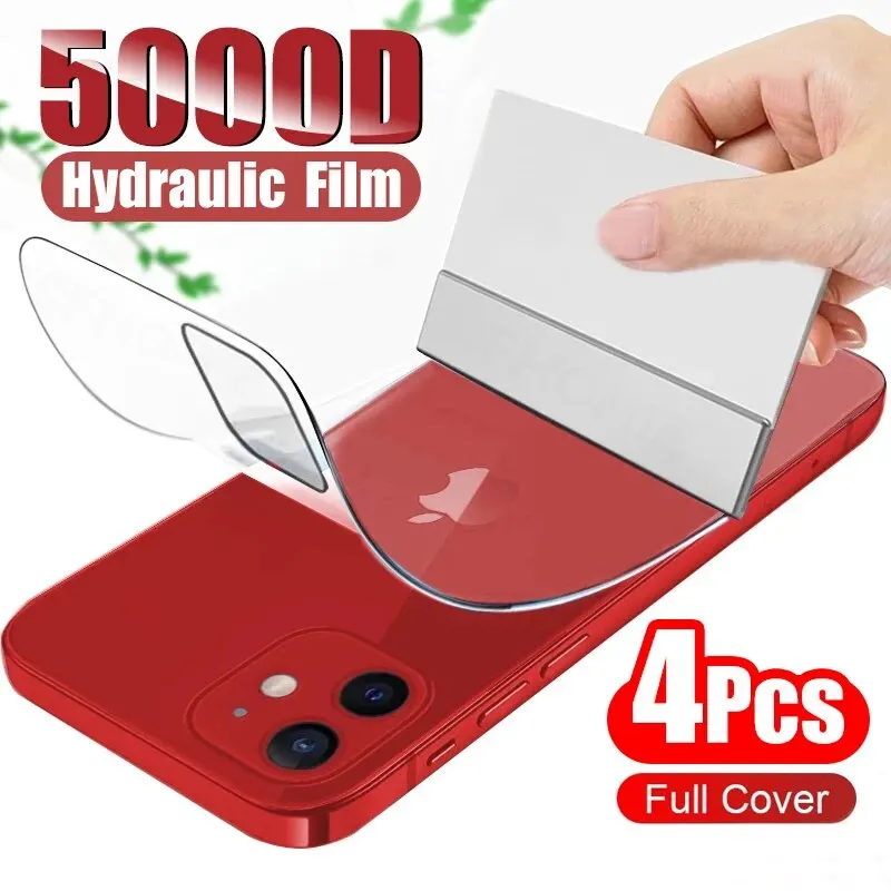 4 Stück Hydro gel folie für iPhone 12 13 14 15 Pro Max Displays chutz folien für iPhone 12 13 Mini xs max 14 15 plus Rück folie nicht Glas