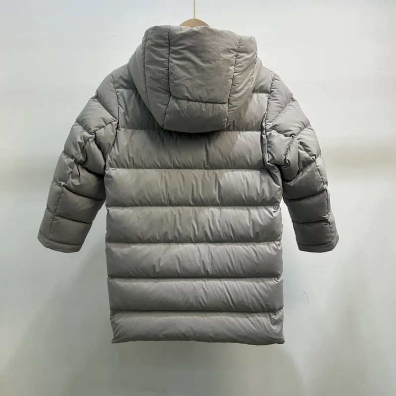 Jaqueta longa com capuz para meninos e meninas, casaco infantil, roupa ao ar livre, quente, casual, moda, movimento, outono, inverno, Y2K