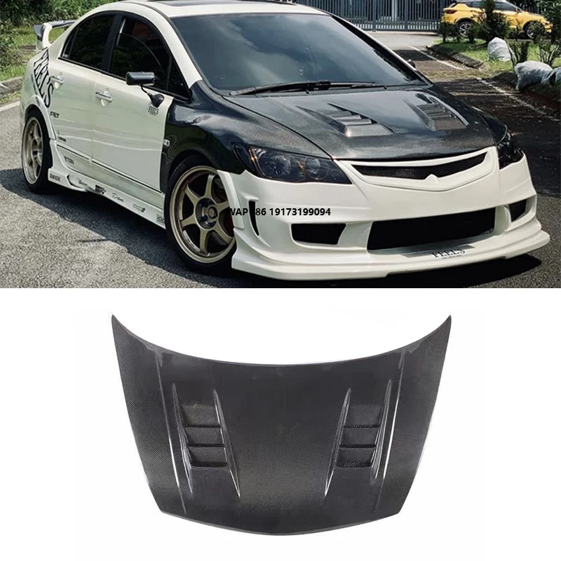 

FD2 FS Type-R Style for Civic 8th Generation 2008-2011High Quality Carbon Fiber Hood Engine Cover Bonnet Body Kit Parts